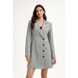 NWT VETTA Gray Blazer Dress Convertible Medium Work Career Minimal Chic